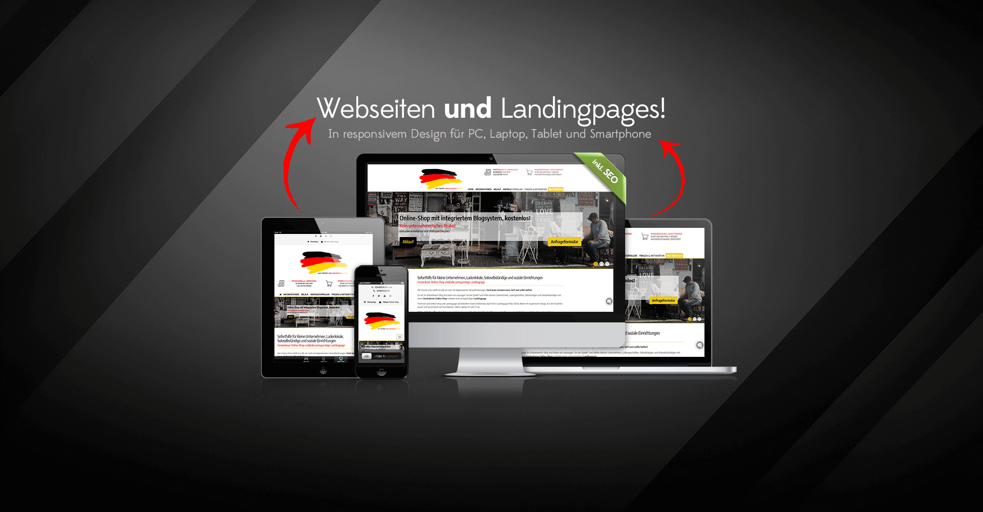 Webseiten und Landingpages fr Ihre Firma - inklusive CMS System zur Selbstverwaltung und integriertem SEO